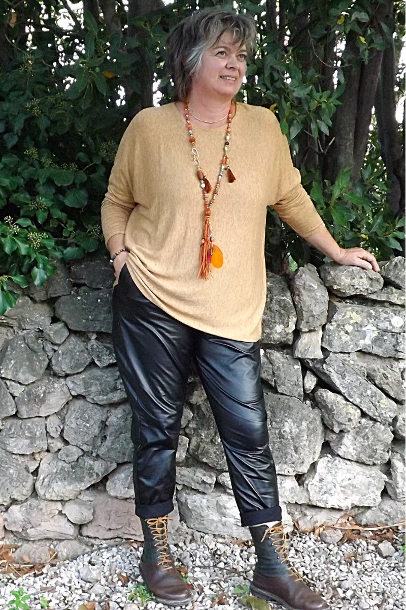 Pull léger Louis grande taille savane et pantalon Karl Pull léger Louis grande taille savane et pantalon Karl