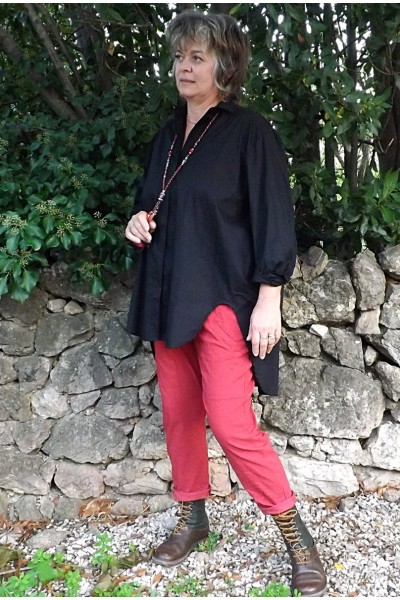 Chemise Oversize Chloé noire et pantalon Prosper
