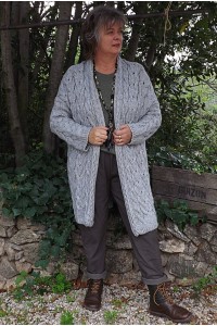 Gilet grande taille torsadé Pierre gris, pull Louison et pantalon Tim 2.