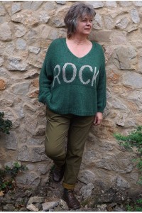 Pull loose Rock vert sapin et pantalon Tim 2 vert véronèse