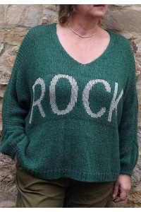 Pull loose Rock vert sapin et pantalon Tim 2 vert véronèse