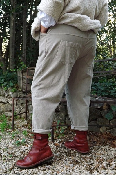 Pantalon velours grande taille Alessio mastic