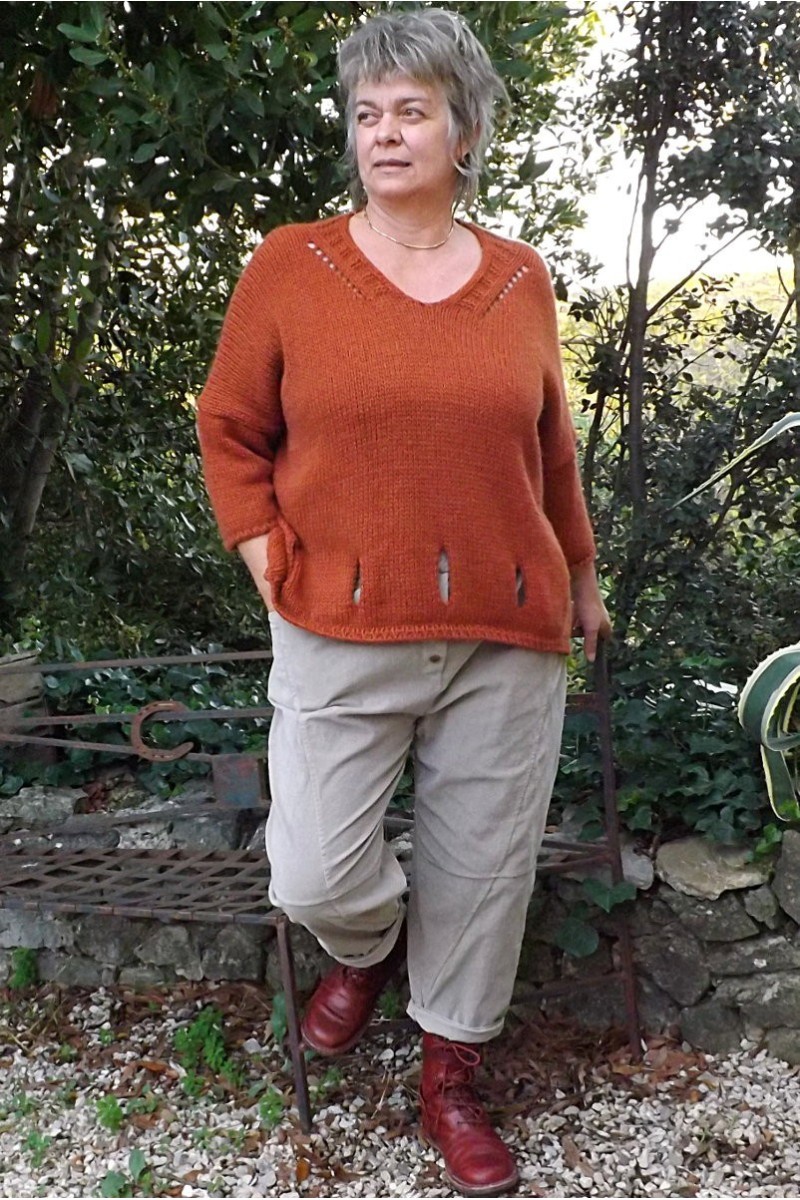Pull original Mathurin rouille et pantalon velours Alessio Pull original Mathurin rouille et pantalon velours Alessio
