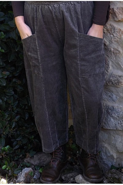 Pantalon velours grande taille Joslin anthracite