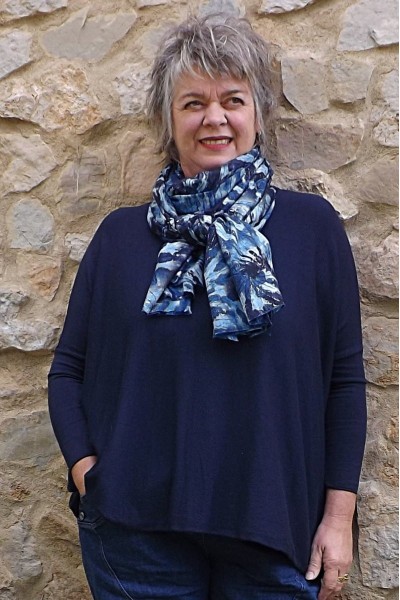 Pull léger Edouard grande taille marine et jean Jeff