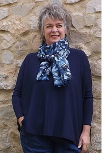 Pull léger Edouard grande taille marine et jean Jeff