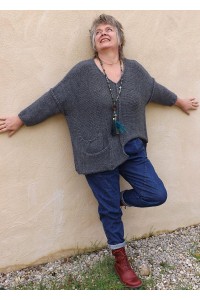 Pull original Alfred gris cendré et jean Jeff