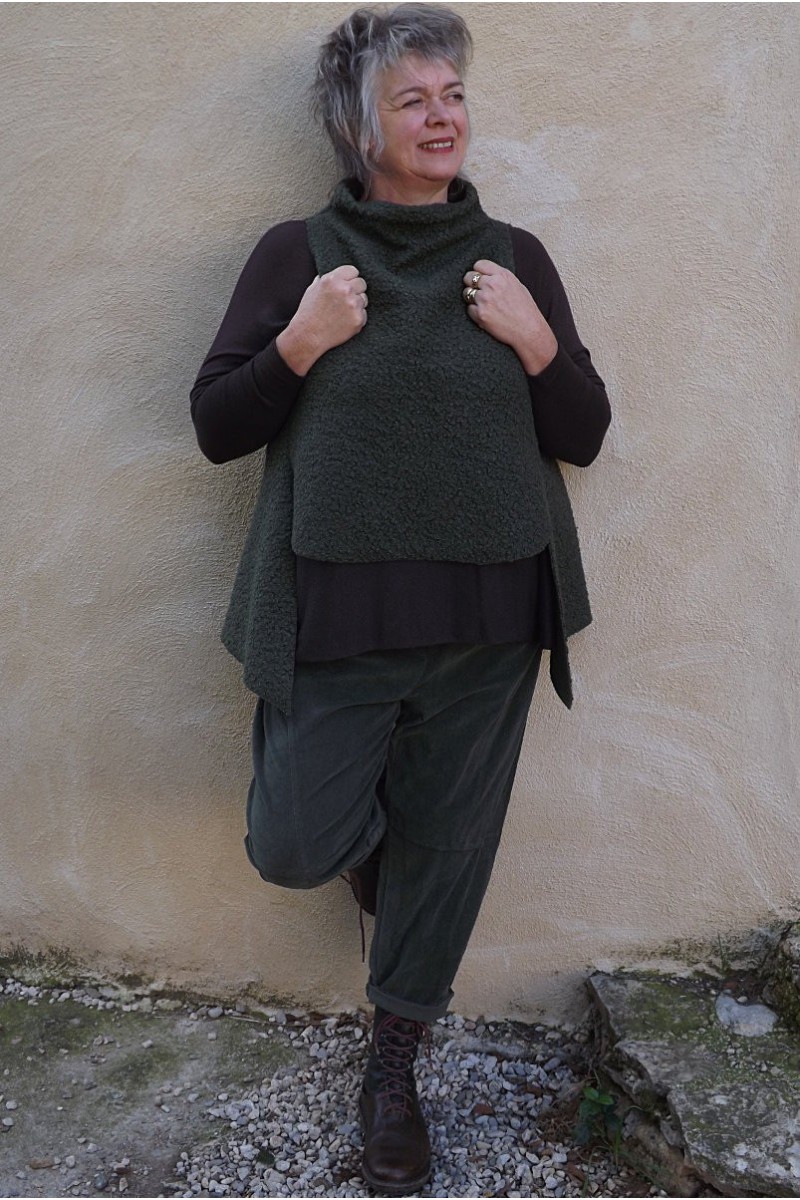 Pull sans manche à col V pour femme 'Deeluxe' - Rose clair - 0.00