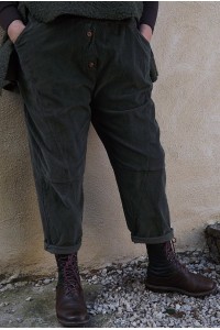Pantalon velours grande taille Alessio vert sapin