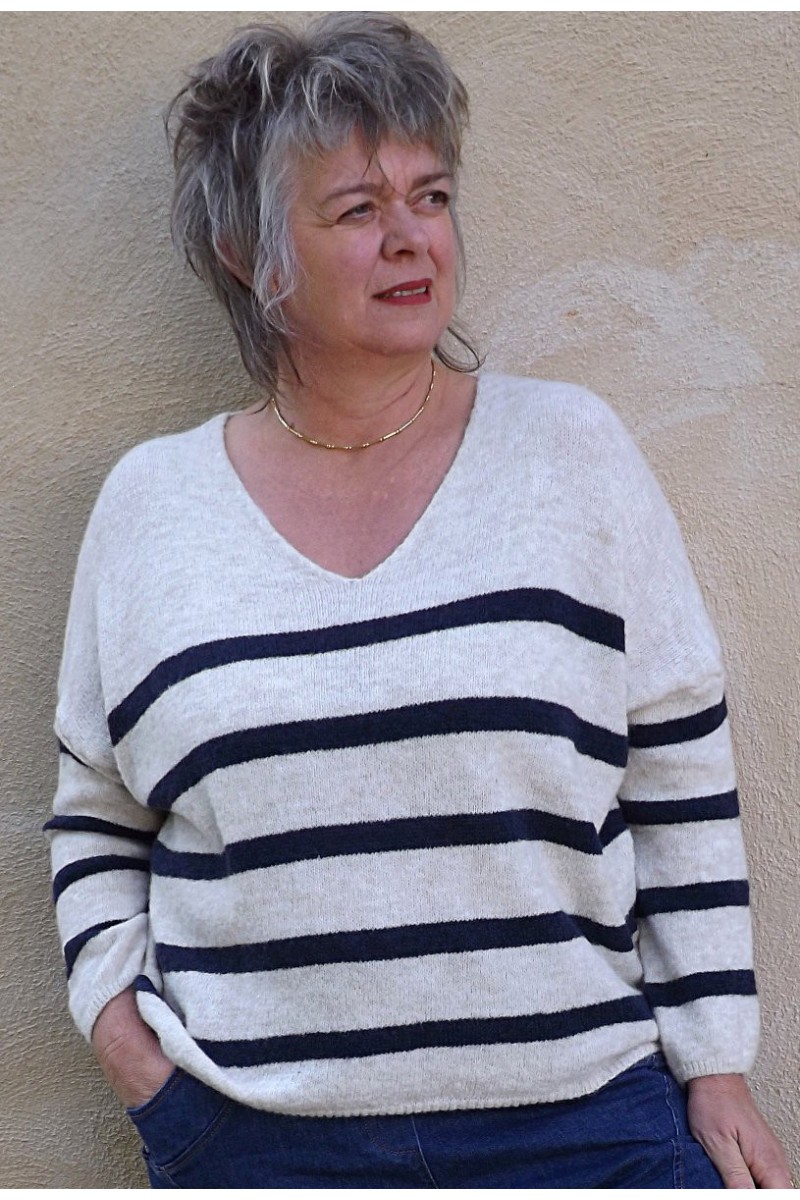 Pull marinière femme très doux