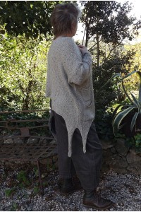 Pull original Octave chiné beige et pantalon velours Joslin