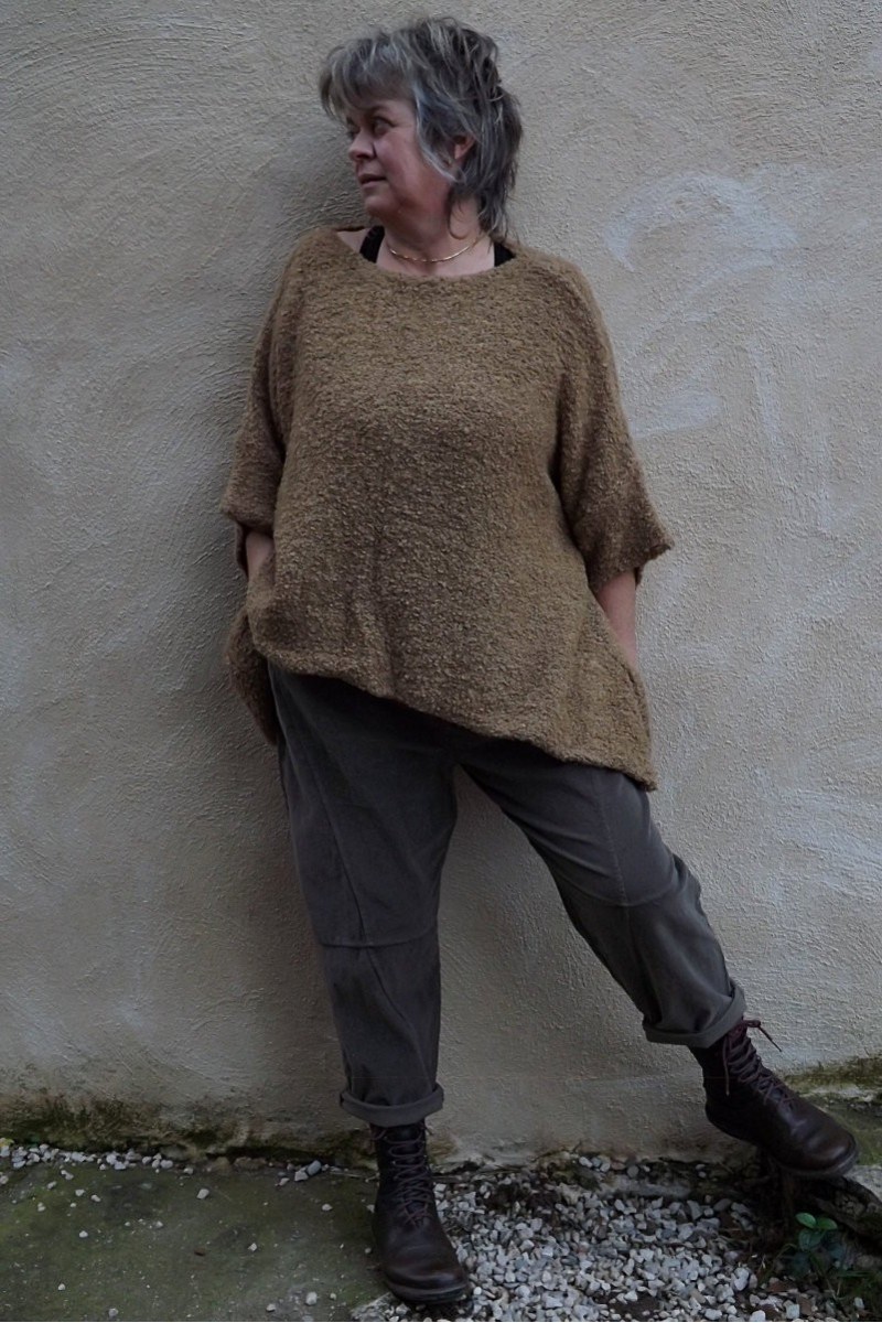 Pantalon velours grande taille Alessio et pull Ernest taupe Pantalon velours grande taille Alessio et pull Ernest taupe