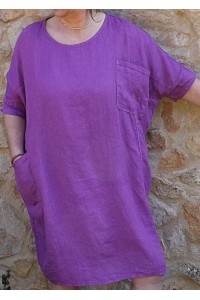Robe lin Marjolaine lilas