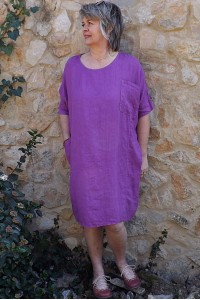 Robe lin Marjolaine lilas