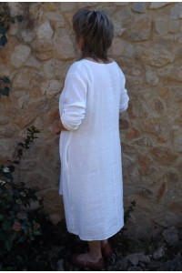 Robe longue lin Sophie blanche