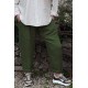 Pantalon lin Gabriel vert équateur et liquette coton Angie