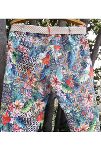 Pantalon grande taille Fleurs