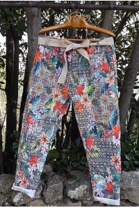 Pantalon grande taille Fleurs