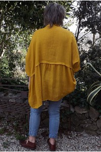 Tunique lin grande taille Colette jaune bysantin