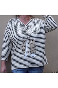 T-Shirt rayé manches longues 