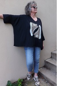 T-Shirt Oversize basket noir et jean Ricco