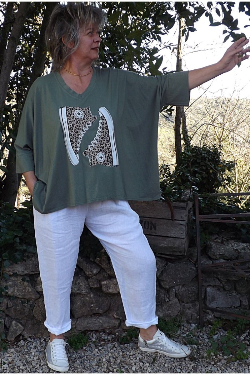 Tee Shirt Femme Oversize FANGJIN - Manches Courtes Grande Taille Été - Top Confortable Et Décontracté