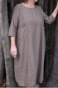 Robe longue lin Betty taupe