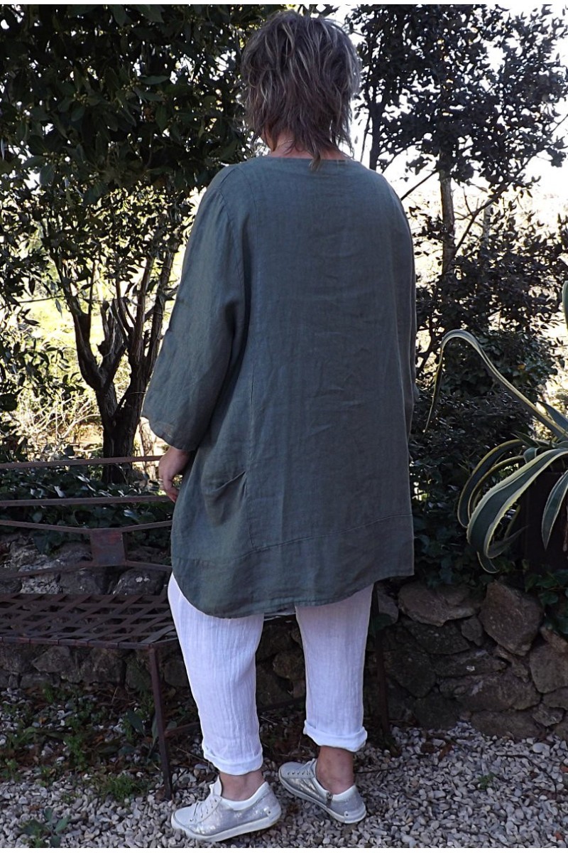 Chemise Tunique En Lin Brodée Grande Taille |PASSION BOHEME