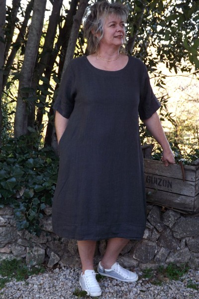 Robe lin Léa anthracite