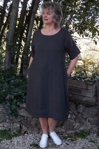 Robe lin Léa anthracite