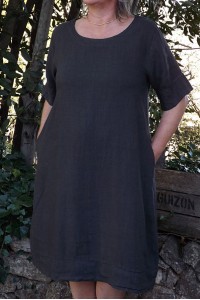 Robe lin Léa anthracite