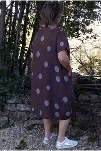Robe longue lin grande taille Lou lie de vin