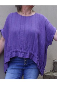 Top lin grande taille Claudio violet et jean Ricco