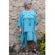 Robe lin et coton grande taille Méliana bleu australie