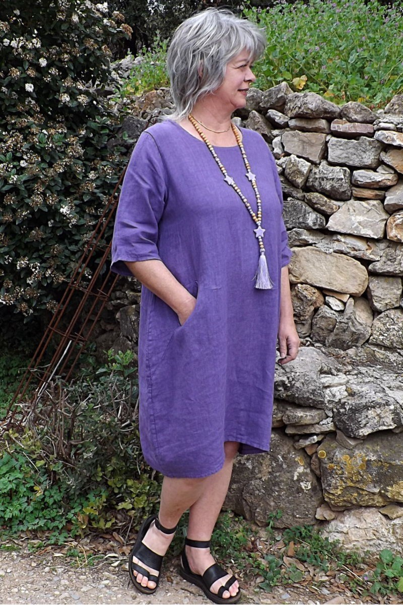 Robe lin Eva violette