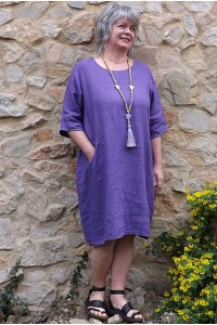 Robe lin Eva violette