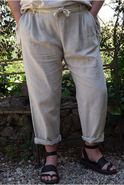 Pantalon lin et coton Antoine naturel