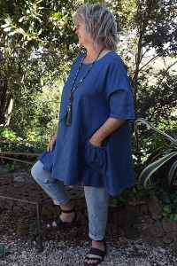 Tunique lin grande taille Benjamine coton et pantalon Anselme