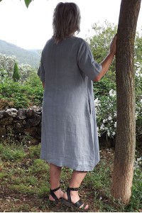 Robe lin Léa gris platine