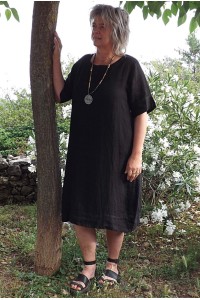 Robe lin Léa noire