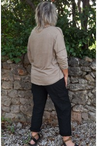 Pantalon cargo grande taille Arnold noir