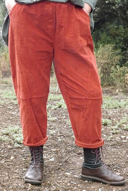Pantalon velours grande taille Alessio terracotta
