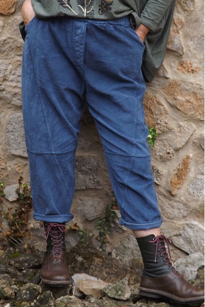 Pantalon velours grande taille Alessio bleu jean