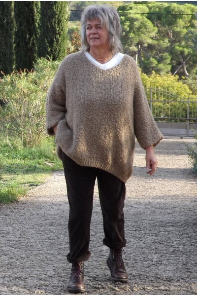 Pull grande taille Ivan cappuccino