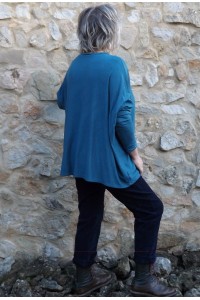 Pull léger grande taille Happy bleu et pantalon Henri