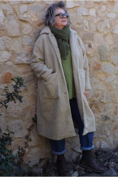 Manteau jean beige