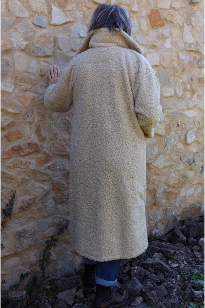 Manteau jean beige