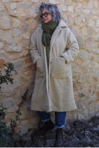 Manteau jean beige