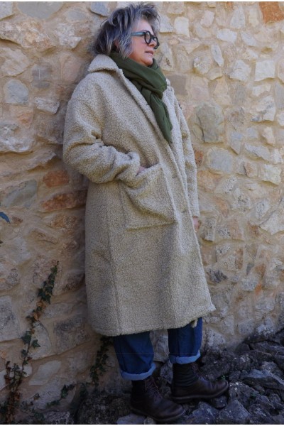 Manteau jean beige
