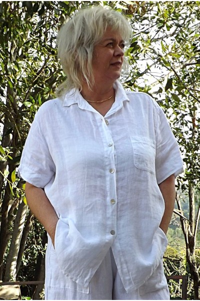 Chemise lin Séverine blanche